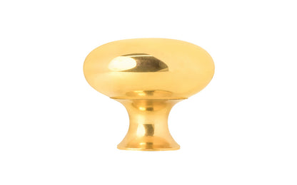Vintage-style Hardware · Classic & traditional solid core unlacquered solid brass cabinet knob. 1" diameter knob. Made of a quality solid brass core, this stylish knob has a smooth & weighty feel & comes with an optional rosette backplate piece. Non-lacquered brass (the unlacquered brass will patina over time).