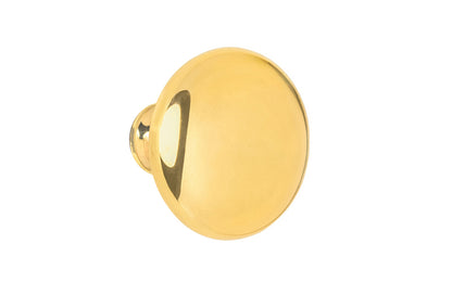 Vintage-style Hardware · Classic & traditional solid core unlacquered solid brass cabinet knob. 1-1/4" diameter knob. Made of a quality solid brass core, this stylish knob has a smooth & weighty feel & comes with an optional rosette backplate piece. Non-lacquered brass (the unlacquered brass will patina over time). Great for kitchens, bathrooms, on furniture, cabinets, drawers, small doors, cabinet doors
