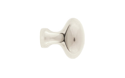 Vintage-style Hardware · Classic & Traditional Solid Brass Cabinet Oval Knob. 1" length size knob. Quality solid brass core, this stylish knob has a smooth & weighty fee. May be mounted vertically or horizontally. Great for kitchens, bathrooms, on furniture, cabinets, drawers, small doors, cabinet doors. Polished Nickel Finish.