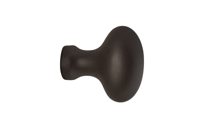 Vintage-style Hardware · Classic & Traditional Solid Brass Cabinet Oval Knob. 1-1/4" length size knob. Quality solid brass core, this stylish knob has a smooth & weighty fee. May be mounted vertically or horizontally. Great for kitchens, bathrooms, on furniture, cabinets, drawers, small doors, cabinet doors. Oil Rubbed Bronze finish.