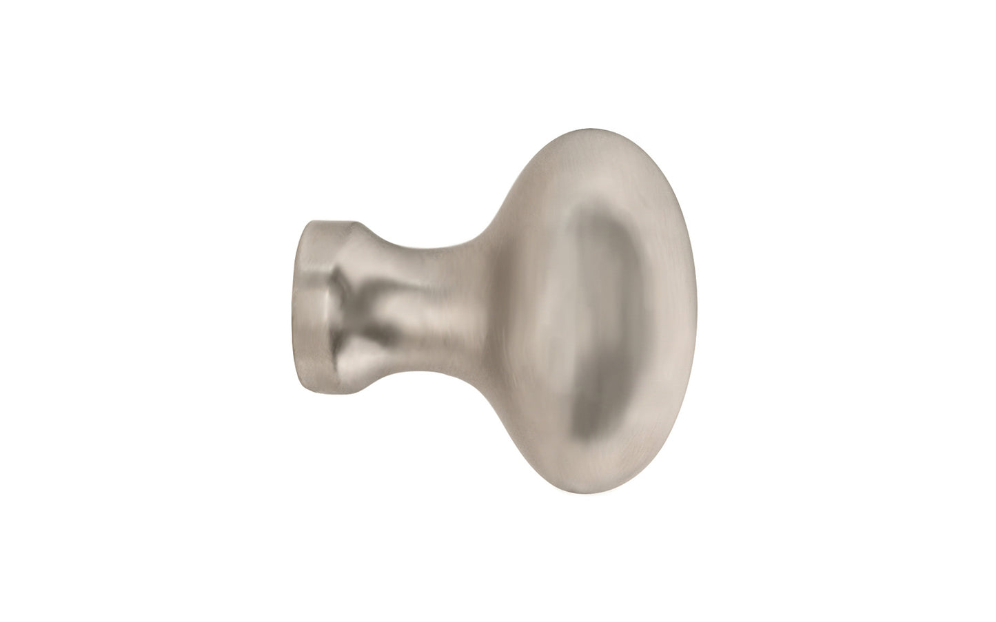 Vintage-style Hardware · Classic & Traditional Solid Brass Cabinet Oval Knob. 1-1/4" length size knob. Quality solid brass core, this stylish knob has a smooth & weighty fee. May be mounted vertically or horizontally. Great for kitchens, bathrooms, on furniture, cabinets, drawers, small doors, cabinet doors. Brushed Nickel Finish.