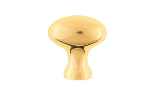 Vintage-style Hardware · Classic & Traditional Solid Brass Cabinet Oval Knob. 1-1/4" length size knob. Quality solid brass core, this stylish knob has a smooth & weighty fee. May be mounted vertically or horizontally. Great for kitchens, bathrooms, on furniture, cabinets, drawers, small doors, cabinet doors. Unlacquered brass (will patina naturlly over time). Non-lacquered brass.