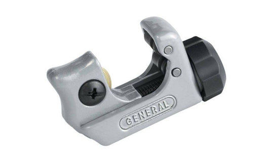 General Tools Micro Tubing Cutter No. 123R can slice through copper, aluminum, brass, thin-wall tubing & stainless steel. The wide, hardened, flared, grooved rollers allow cuts close to a flared end to avoid tube replacement in existing installations. 1/8" to 5/8" cutting capacity O.D. tubing. 038728120090