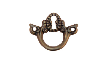 Solid Brass Finger Pull with Keyhole. The plate measures 1/8" in thickness for durability. This finger-pull keyhole plate will certainly add some character & attractive style to your cabinets, drawers, & furniture. Antique brass finish.