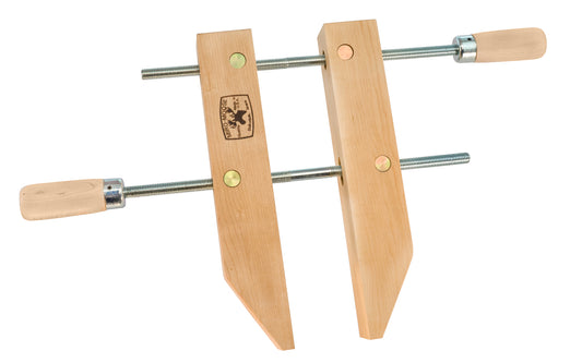 8-1/2" Opening Capacity - 12" Jaw Length - Fine quality hard maple jaws apply even pressure to a broad area. Bench clamp for gluing & assembly work. Spindles & swivel nuts are made of cold drawn carbon steel. Threads have double leads for rapid operation & close tolerances for extra wear. Made in USA. 099687000120