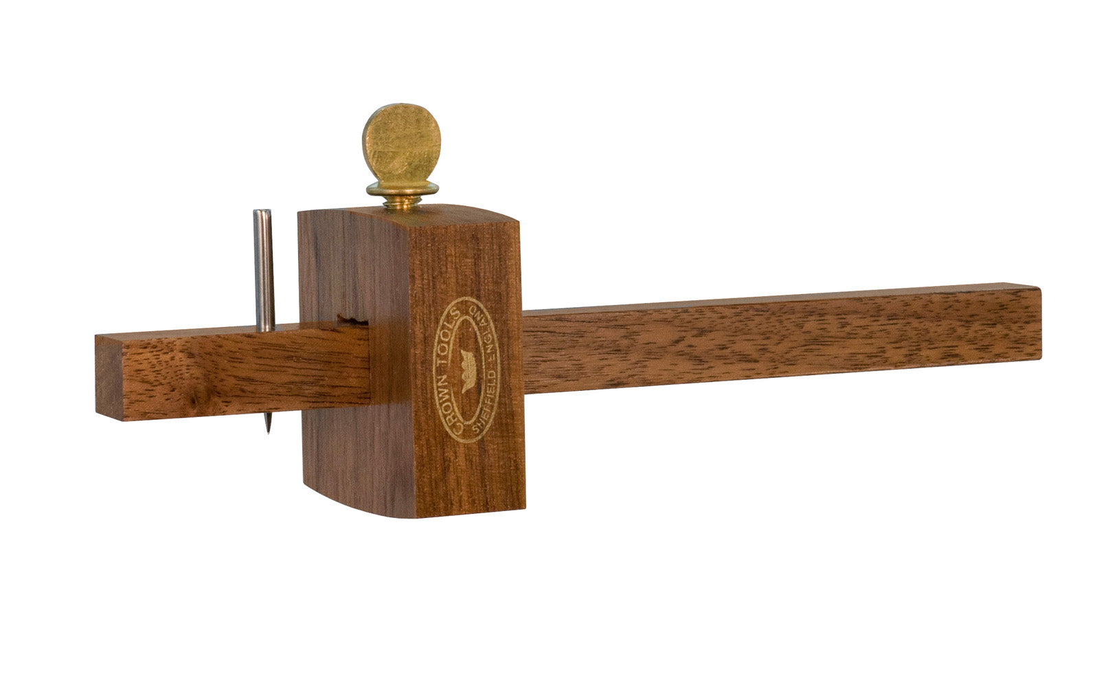 Model 138M. This Mini Walnut Marking Gauge by Crown Tools is a good tool for marking & scribing. A handsome tool made from Walnut wood. Brass thumb-turn.   Made in England.