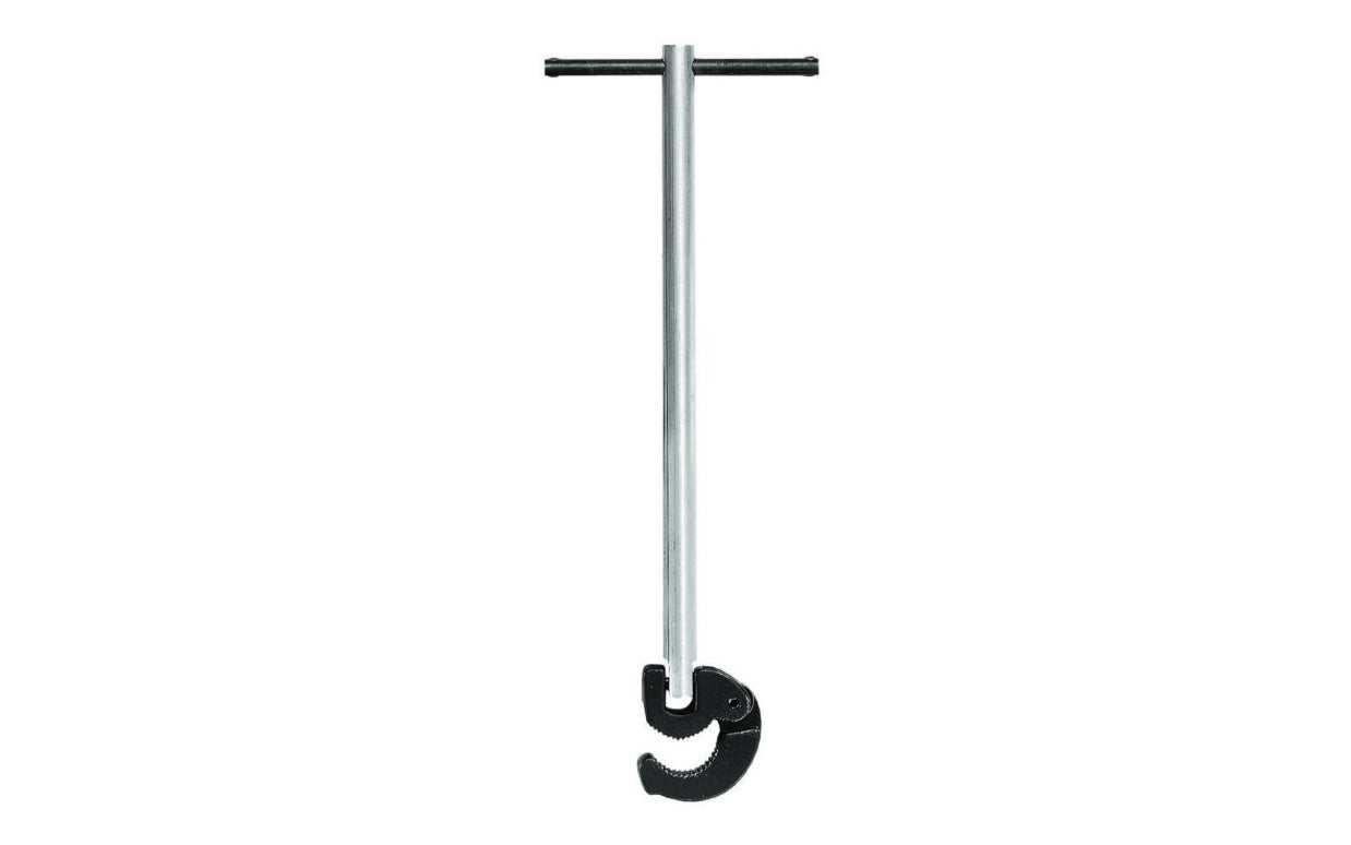 The General Tools 11" Basin Wrench Model 140 is ideal for reaching the nuts securing the back of sinks & washbasins. Spring-loaded, pivoting jaws enable one-handed ratcheting. Model No. 140. 038728130198