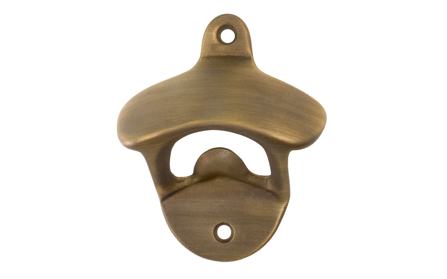 Vintage-Style Classic Solid Brass Bottle Opener. Great for kitchens, the garage, ice boxes, the boat, the grill. Old style traditional wall mount solid brass bottle opener. Reproduction hardware surface mount bottle opener. Antique Brass Finish.