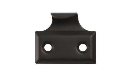 A classic & durable hook sash lift made of stamped brass with beveled edges. This traditional piece of hardware is used for sashes, windows, tambour drops. Hook-style sash lift. Oil Rubbed Bronze Finish.