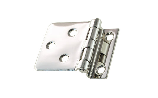 Vintage-style Hardware · Traditional & classic solid brass 3/8" Offset Hoosier cabinet hinges. Available in non-lacquered brass & polished nickel finish ~ 1/16" leaf thickness gauge. 1-1/2" high  x  2" wide overall hinge size. Polished Nickel finish. The Hoosier, Sellers, McDougall, Napanee, Wilson, Boone cabinet hinges. Made of solid brass material.