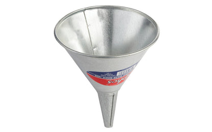 Made in USA. General-purpose galvanized utility funnel. Strainer not included. 6" top diameter. 1 quart capacity. Made by Delphos. Model 490.  Made in USA. 679275030847