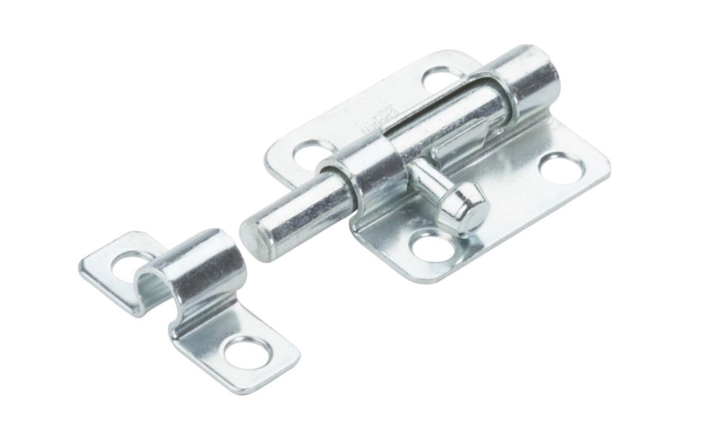 This 2-1/2" Zinc-Plated Finish Barrel Bolt is designed for security applications on lightweight doors, chests, & cabinets. Use on vertical, horizontal, left or right hand applications. Includes six zinc-plated steel phillips screws. 2-1/2" width x 1-1/2" height. National Hardware Model No. N151-449. 038613151444