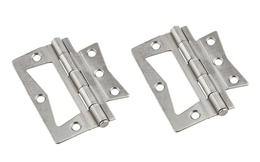 These non mortise hinges are designed for use on bi-fold doors. Non-removable tight, non-rising pin. Surface mount, mortising is not required. Sold as 2 hinges in pack. National Hardware Model No. N830-435. 886780020380
