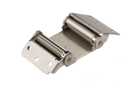 This 3" Double-Action Spring Hinge provides two way access for swinging doors. The tight pin is adjustable to provide desired closing speed for a variety of swinging-door applications. Satin Nickel Finish on steel material. Sold as a single hinge in pack.  National Hardware Model No. N100-051. 886780014334. 