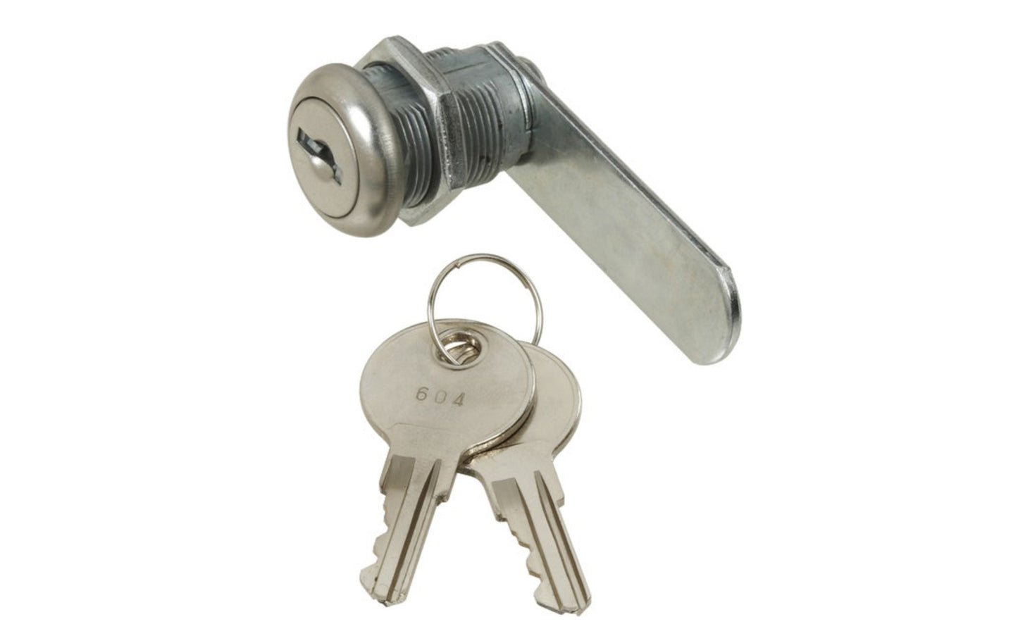 For 1/2" thick material. Utility Door/ Drawer Lock - Keyed Alike. Designed for locking wood or metal cabinet doors and drawers. Yale Y13 or Cole B1 key blank. Die-cast Zinc body. Bar, face plate and parts made of steel. National Hardware Model N185-280.