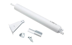 This heavy duty door closer is designed for wood or metal screen / storm doors up to 1-3/8" thick. Adjustable closing speed.  Made of steel material. Sold as one per pack. Made by National Hardware. White Finish