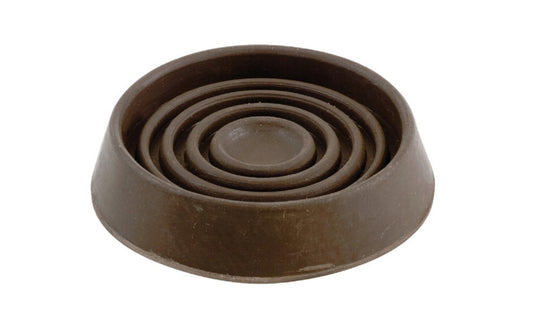 1-3/4" diameter brown color rubber cups - 4 Pack. Great for under legs of sofas & other large furniture. Protects hardwood & laminate floors from scratches & dents. Soft anti-skid rubber material prevents furniture from moving. Made by Do It Best - Shepherd Hardware.