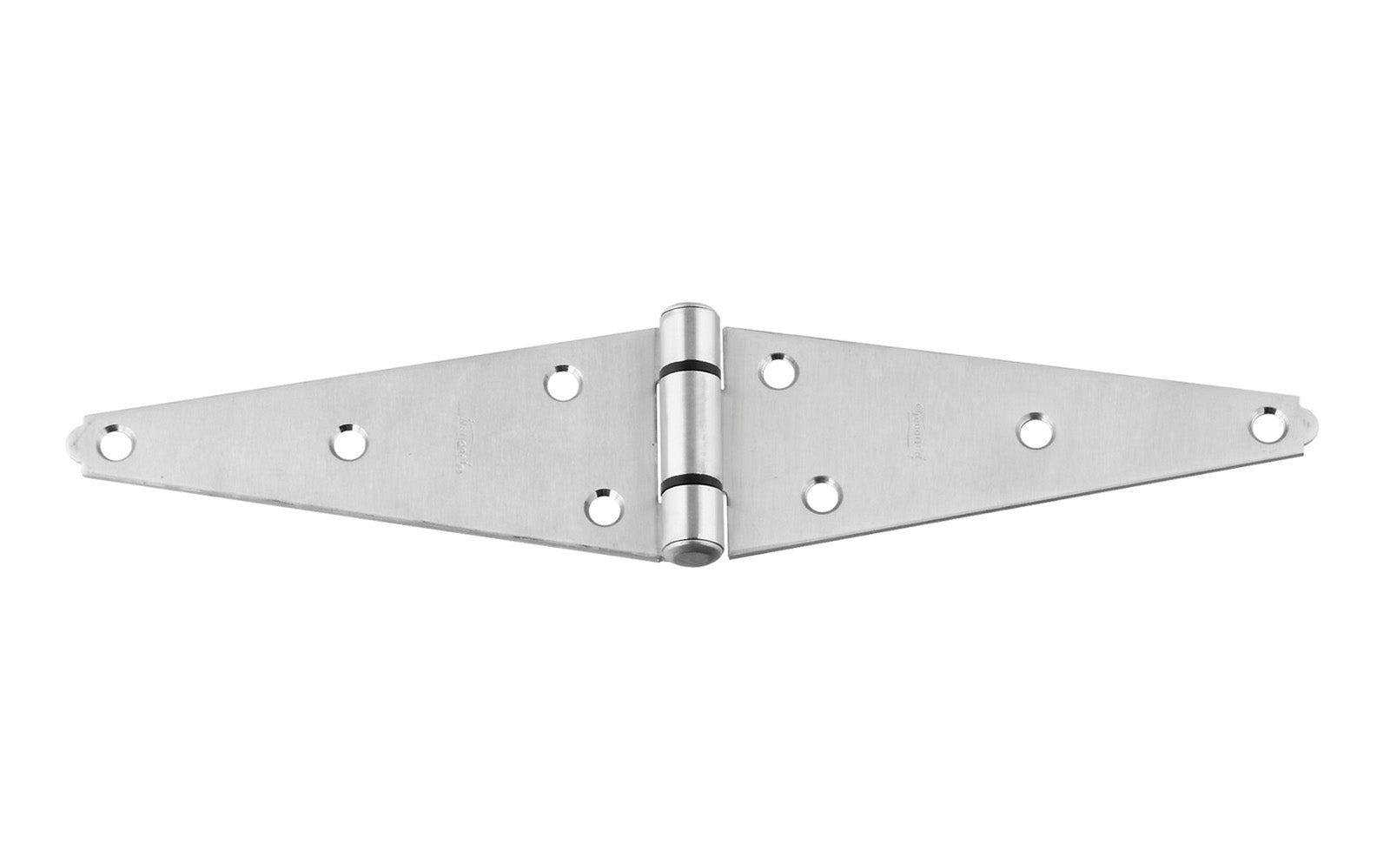 Heavy duty stainless strap hinge is for applications with wide mounting surfaces. Tight pin for right or left hand applications. Rust-resistant; ACQ safe - safe for use with premium woods like cedar & redwood. Bearing design eliminates metal-to-metal contact for smooth, quiet operation. 6