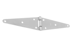 Heavy duty stainless strap hinge is for applications with wide mounting surfaces. Tight pin for right or left hand applications. Rust-resistant; ACQ safe - safe for use with premium woods like cedar & redwood. Bearing design eliminates metal-to-metal contact for smooth, quiet operation. 8" Size
