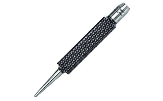 The Starrett 264 Center Punch has a square knurled grip & will not roll when laid down. 1/16" Size. The punch is hardened & properly tempered. The tip is accurately centered & ground at the proper angle to give maximum service. 3" (75mm) Length. Model  264A.  Made in USA.
