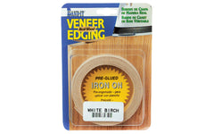 3/4" x 8' White Birch Wood Veneer Edge Banding. Coordinated edge banding is pre-coated with heat-activated glue for permanent bond. Wood veneer edge banding rolls are finger-jointed. Grain will be in-matched when finger-jointed. Just iron on. Made in USA. 717185348505. Coverdale Band-It Iron on real wood veneer edging