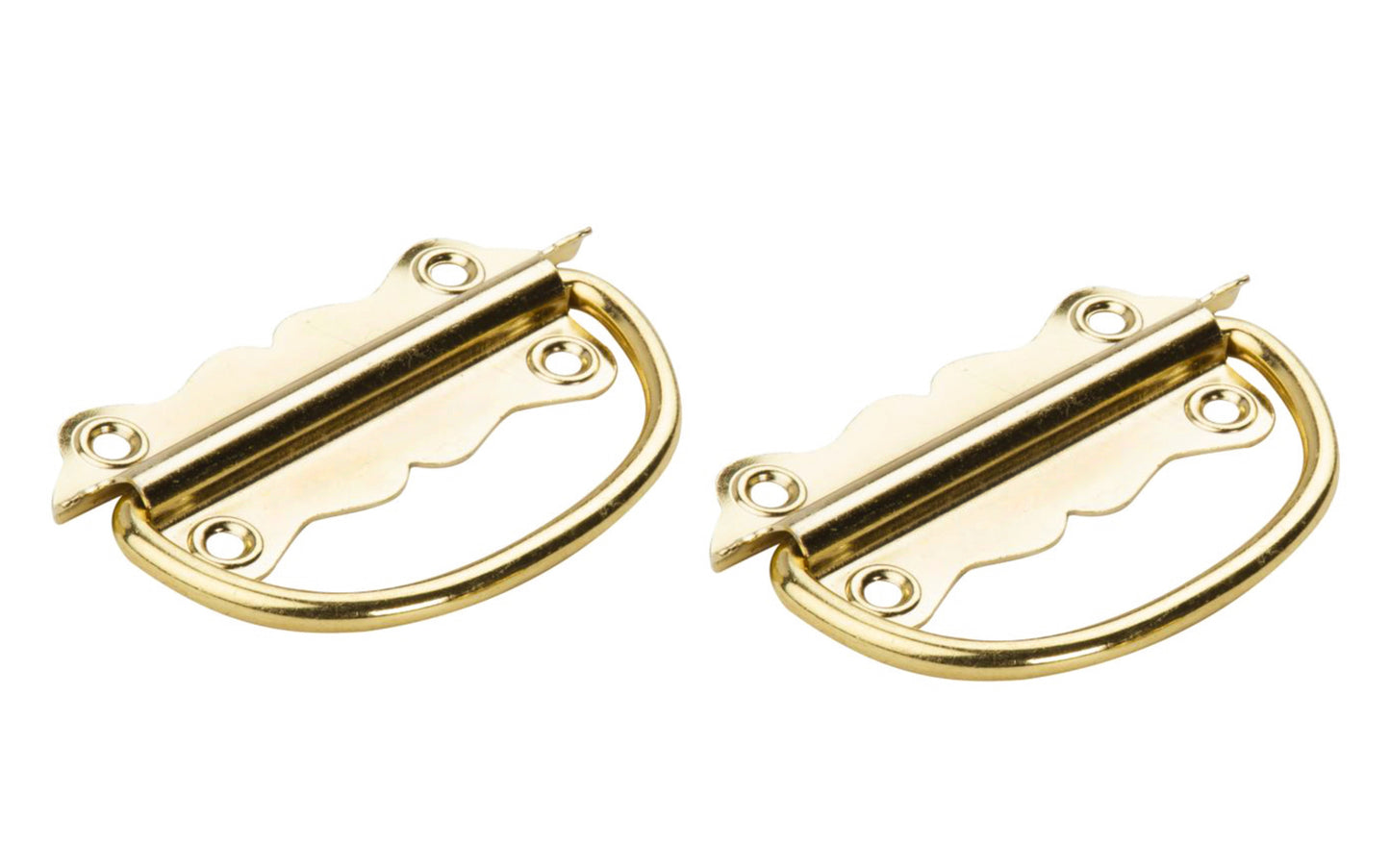 3-1/2" Brass Plated Steel Chest Handles - 2 Pack. These 3-1/2" chest handles are made of steel material with a brass plated finish. Designed for smaller chests & boxes. Sold as two handles in pack. National Hardware Model No. N213-421. 038613213425