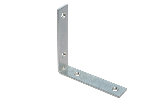 These 3-1/2" Zinc-Plated Corner Braces are designed for furniture, cabinets, shelving support, etc. Allows for quick & easy repair of items in the workshop, home, & other applications. Steel material with a zinc plated finish. Countersunk holes. Sold as singles, or bulk box of (24) corner irons. 3.5" size.  