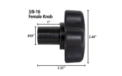FastCap knobs are over-molded with a rubber coating, which makes them feel & work great. 3/8-16 female thread. FastCap Model KNOB 3/8-16 FEMALE. Utility Five Point Knob. Rubberized grip. 3/8-16 thread. Machine Knobs. 663807029737. 5 point knob. Utility Knob. Female knob