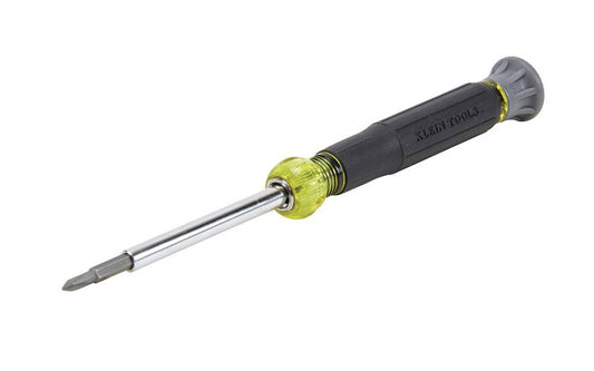 Klein Tools Electronics Screwdriver Model 32581 with four different non-magnetic tips in one tool, includes #0 & #00 Phillips plus 1/8" (3.2 mm) & 3/32" (2.4 mm) slotted tips. Heat treated precision ground tips. Rotating cap for optimum & precise control. Interchangeable shaft for quick bit switch out. 092644325816