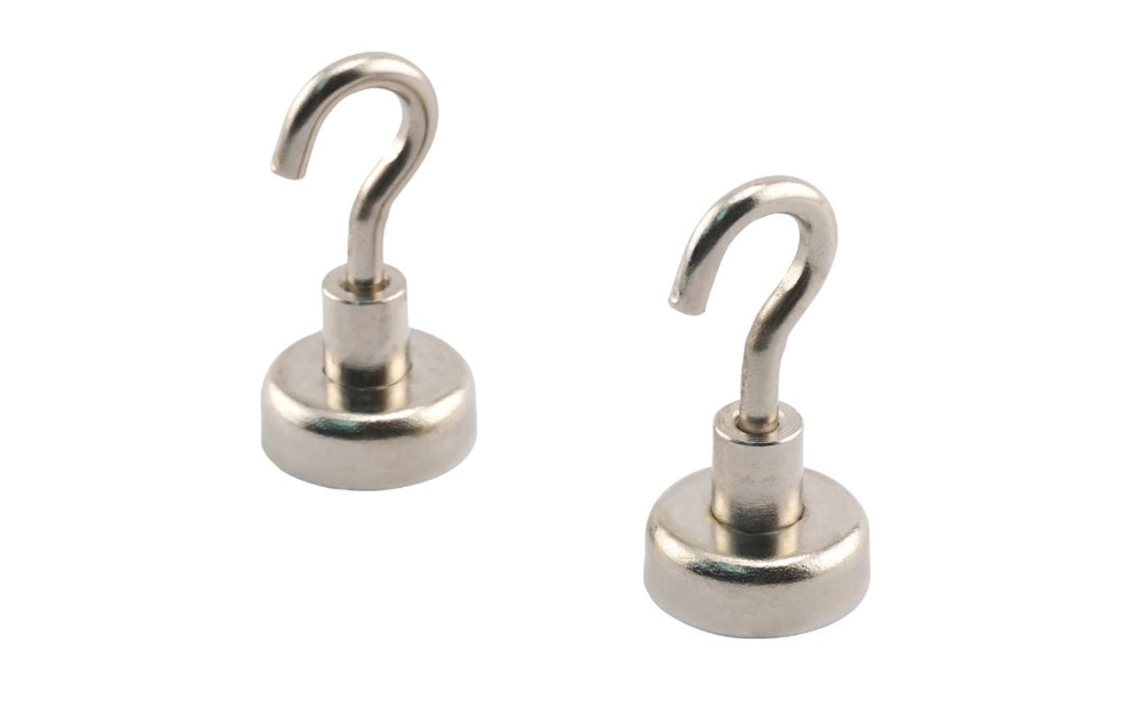 Grade 42 neodymium hooks provide amazing strength in a small size. Durable zinc plating provides corrosion resistance. Use these industrial-strength hooks to hang tools, equipment, lights, and other items in warehouses, manufacturing facilities, garages, work stations, and areas where a strong, small hook is needed. Magnet Source - Made by Master Magnets.