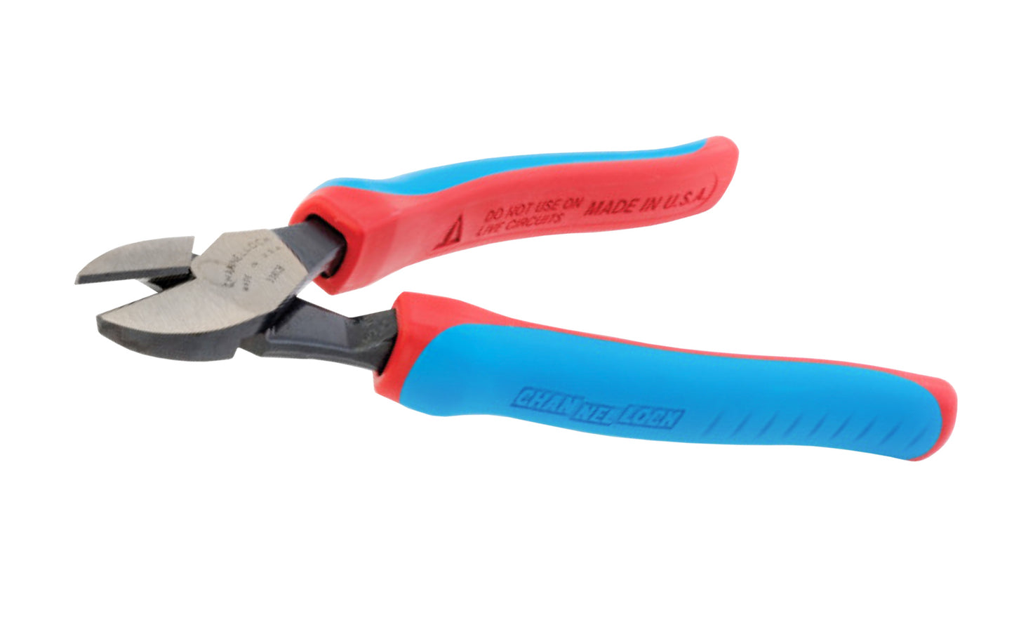 Channellock 8-1/4" Diagonal Cutting Pliers "Code Blue XLT". Model 338CB. Forged high carbon U.S. steel for maximum strength & durability is specially coated for rust prevention. Precision-machined knife & anvil style cutting edges ensure superior performance & longevity. Diagonal Cutters. Made in USA.