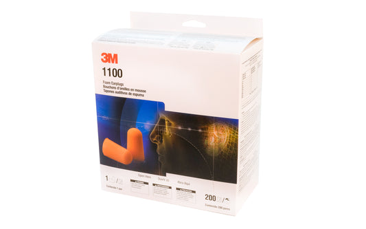 3M Disposable Foam Uncorded Earplugs ~ Made from slow-recovery foam, help provide a combination of comfort & hearing protection for users. They are easy to insert into ears where the slow recovery foam expands to fit the ear canals. Noise Reduction Rating (NRR) of 29 dB. Model No. 1100. One Box - Sold as 200 pairs