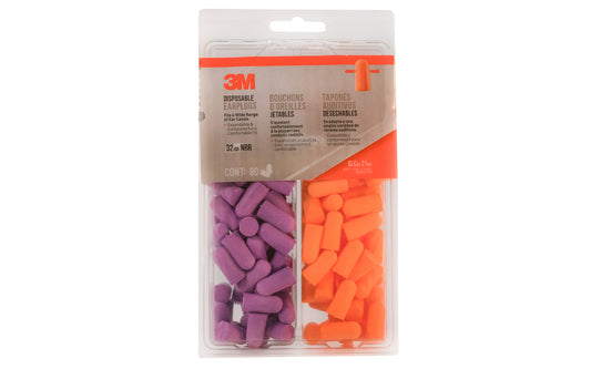 3M Disposable Foam Earplugs - 80 Pair ~ Designed with a smooth & soft foam formulation. Disposable & lightweight, 3M Disposable Earplugs are a great choice in hearing protection for both the DIYer & the professional. Noise Reduction Rating (NRR) of 32 dB. Fits wide range of ear canals. 4 pair. Model No. 92059H80-D C. 078371920593.