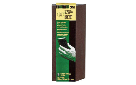 This 3M Extra Large/ Single Angled General Purpose Sanding Sponge is a Fine Grit 3M Sanding Sponge designed for sanding wood, paint, metal, plastic or drywall. Sponge features conventional 3M abrasives & is made with durable, flexible foam. 8" long. Model 910-PSA-8. 051131922501. Fine Grit all purpose sanding sponge