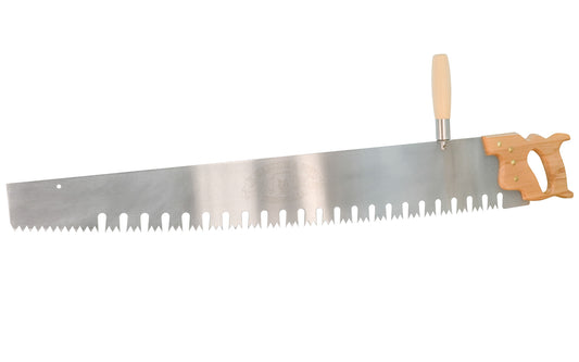 3' One-Man Crosscut Saw made by Lynx Saws in Sheffield, England. This One Man Cross Cut Saw with Great American Tooth has a clear finished beech handle and comes complete with an auxiliary handle which can be attached to the front of the blade so you can get some additional assistance with cutting if necessary.