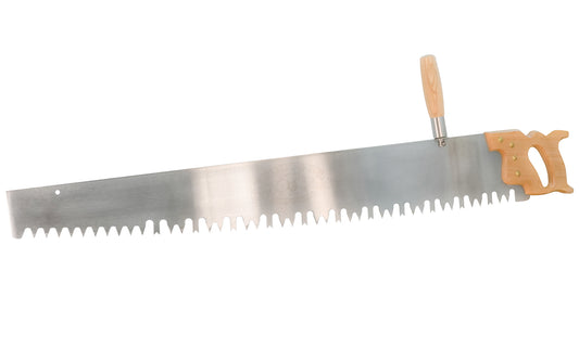 3' One-Man Crosscut Saw made by Lynx Saws in Sheffield, England. This One Man Cross Cut Saw with Champion Tooth has a clear finished beech handle and comes complete with an auxiliary handle which can be attached to the front of the blade so you can get some additional assistance with cutting if necessary.