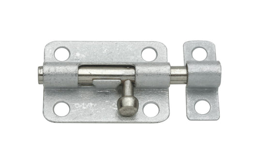 This 3" Galvanized Barrel Bolt is designed for security applications on lightweight doors, chests, & cabinets. Use on vertical, horizontal, left or right hand applications. Withstands weather conditions & prevents corrosion. 3" width x 1-1/2" height. National Hardware Model No. N151-878. 038613151871