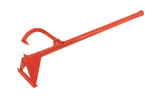 40" Log Jack. Securely hold various log sizes. Red painted steel tubing material. Adjustable swinging hook to secure various sizes of logs. 40" overall length. 8-1/4" width of base. Made in Japan. Japanese Log Jack