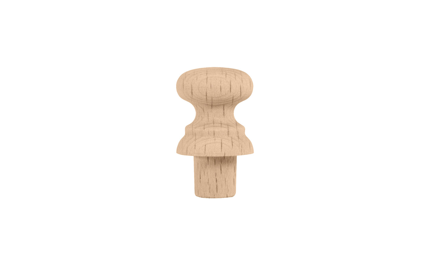 Traditional & Classic Small Shaker Beech Knob with Tenon. Made of unfinished solid beech wood, these wood knobs have a smooth & attractive look & feel. Wooden shaker knob for cabinets, drawers, & furniture. Old style Beechwood Shaker Knob. Wood Shaker Cabinet Knob. 11/16" diameter size knob.