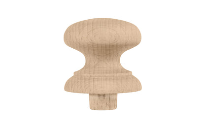 Traditional & Classic Shaker Beech Knob with Tenon. Made of unfinished solid beech wood, these wood knobs have a smooth & attractive look & feel. Wooden shaker knob for cabinets, drawers, & furniture. Old style Beechwood Shaker Knob. Wood Shaker Cabinet Knob. 1-7/8" diameter size knob.