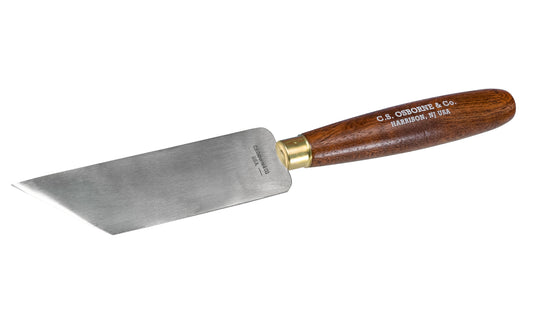 Made in USA · C.S. Osborne Model No. 469-A - A quality USA-made skiving knife made by C.S. Osborne. Made of high carbon steel with a brass plated ferrule & hardwood handle. 1-3/4" blade width - 9-1/8" overall length - CS Osborne Leather working knife - Leather Knife - Right Hand Skiving Knife - Right Handed Knife ~ Made in USA ~ 096685600826