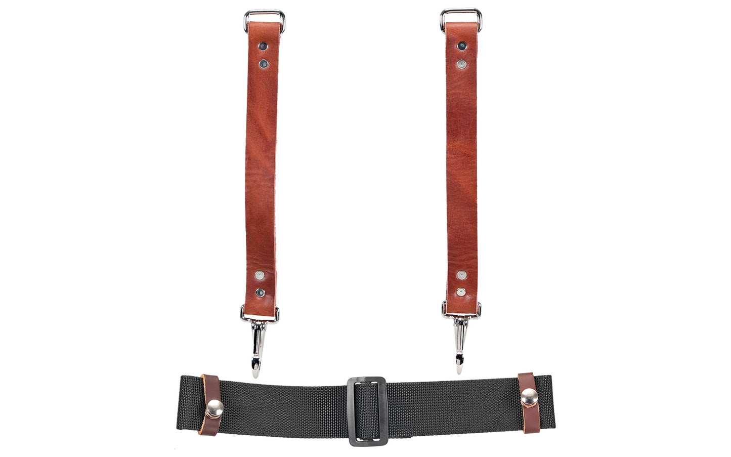 Occidental Leather Beltless extension kit is designed for the "Stronghold" Beltless 6-Bag Framer. Straps add 10” to total length of suspenders & backstrap adds up an extra 6” between bags in back. Industrial nylon material & genuine leather. Easy On & Off beltless tool bag system. Model No. 5045. 759244173505