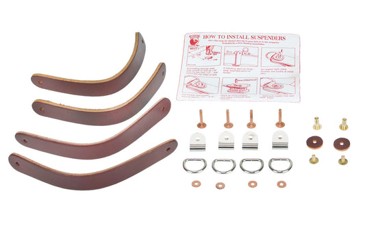 Suspender attachment kit used to attach Occidental Leather suspenders (5055, 5009 & 1546) directly to your tool belt, or to create your own belt loops. Includes brass screw posts & leather washers.   Made in USA. Model 5055K. 759244128208