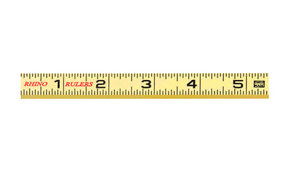 Rhino Rulers 6' Carpenter's Outside Reading Fiberglass Folding Ruler. Carpenter's Scale with (Ft/In/16ths) on both sides. Made of tough polyamide reinforced with fiberglass for durability. Easy to read black-on-yellow markings & red 16" stud marks. Model 55140. 727659551409.  Made in Switzerland