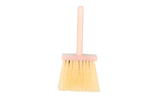 Stucco Brush with crimped yellow plastic bristles, staple set in a waterproof, smooth sanded, plywood block. Equipped with a 7-1/2" handle. Great for applying stucco finish to walls. Pebble, dash, or stucco brush. Wooden block & handle. 035162005594. Model No. 559