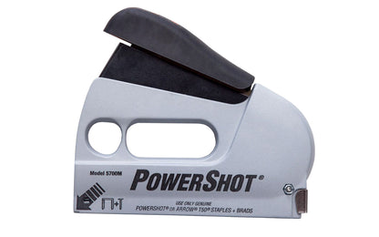The Arrow "Powershot" Forward Action Staple Gun & Nailer is ideal for general repairs, professional uses, upholstery, insulation, light trim. Works with T50 Staples & 18GA 9/16" "Powershot" Brad Nails (#97-030), & 18GA 5/8" Brad Nails (#BN1810). Rugged die-cast aluminum body. Arrow Fastener Model 5700. 028874057005