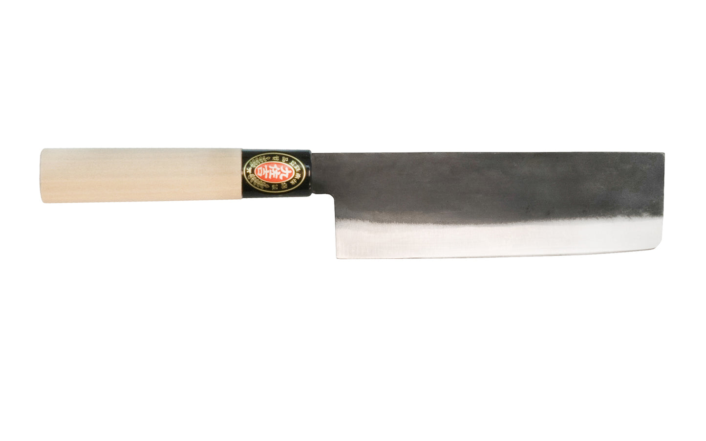 Japanese Kyusakichi "Usuba Hocho" Laminated Knife is kitchen knife designed for slicing vegetables. Blade has a 6-1/4" (170 mm) cutting edge & great for slicing firm vegetables. 2-1/16" wide blade. Laminated with high carbon & mild steel. Wooden Handle. Made in Japan. Model 6021. 4951572006142. Kusakichi Kitchen Knife