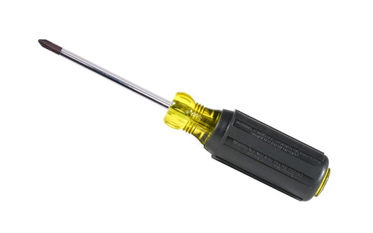 Klein Tools No. 1 Phillips Screwdriver with 3" Shank 603-3 features a durable black tip that is precision-forged & ground with square edges to fit screw openings securely. Its shaft will not bond or twist. Screwdriver is made of high-quality tempered steel. Made in USA. Klein #1 Phillips Screwdriver. 092644850349