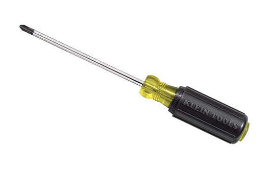 Klein Tools No. 3 Phillips Screwdriver with 6" Shank 603-6 features a durable black tip that is precision-forged & ground with square edges to fit screw openings securely. Its shaft will not bond or twist. Screwdriver is made of high-quality tempered steel. Made in USA. Klein #3 Phillips Screwdriver. 092644850387