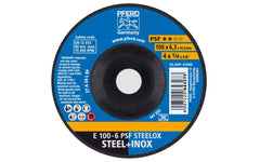 High quality 4" Grinding Wheel made by Pferd in Germany. Model 61000. Designed for steel & stainless steels, but also suitable for cast iron grinding. General purpose grinding with high stock removal rate. Fast cutting action. 4" diameter. 5/8" thread. 1/4" thickness of blade. 4007220643273. Made in Germany.